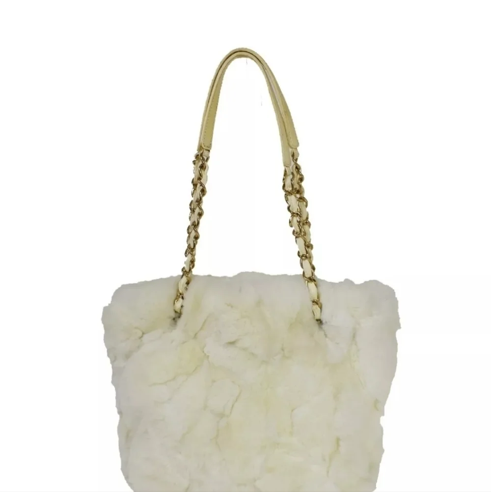 CHANEL 🔥Rare🔥 Leather Lined Fur Harlequin Tote Bag, Gorgeous!